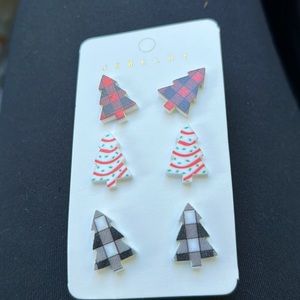 Three pair of Christmas Tree post earrings. Great for gifting or yourself. 🎄🎄